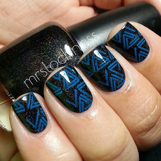 blue nail art (9)