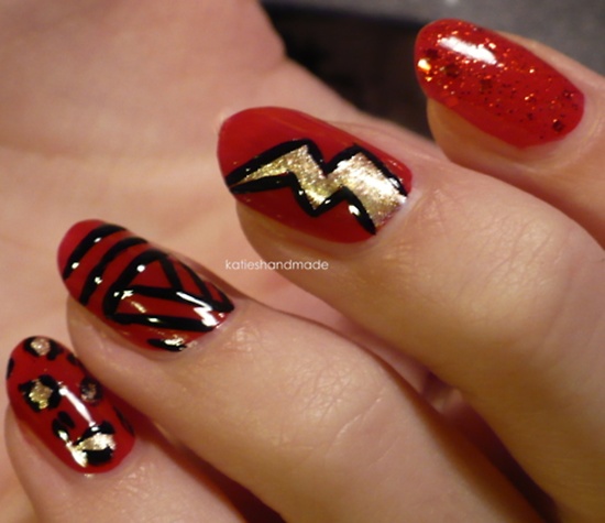 red nail art (15)