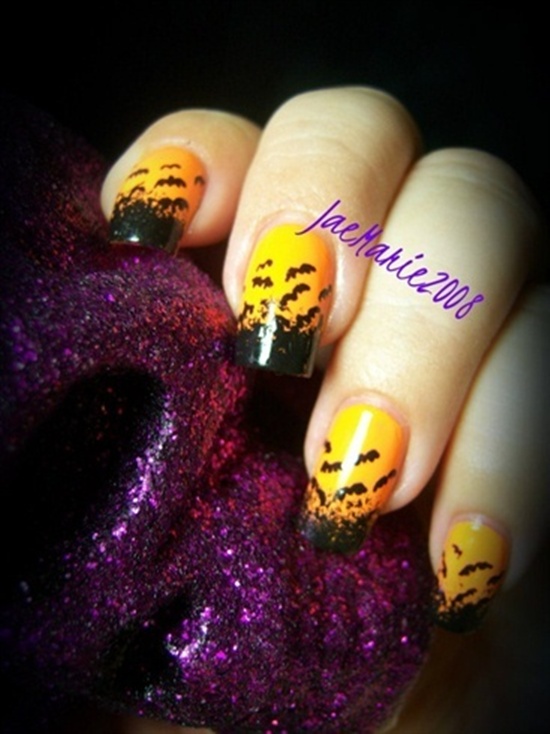bat man nail art (1)