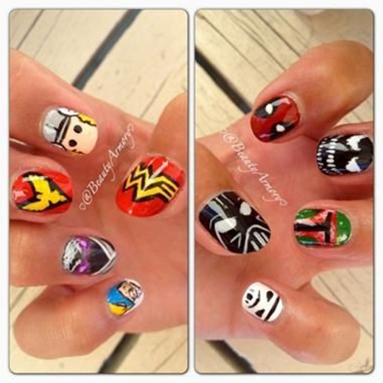 bat man nail art (11)