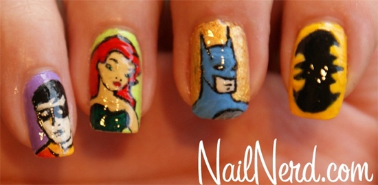 bat man nail art (14)