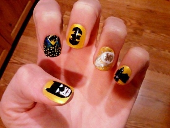 bat man nail art (15)