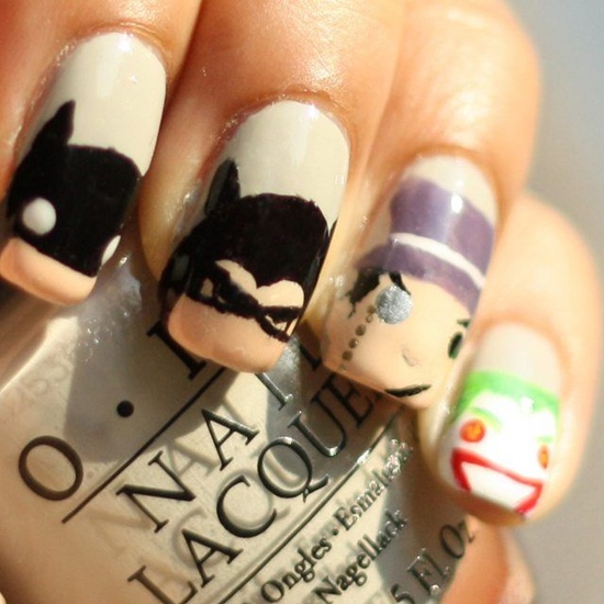 bat man nail art (18)