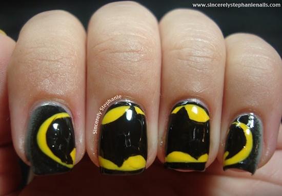 bat man nail art (23)