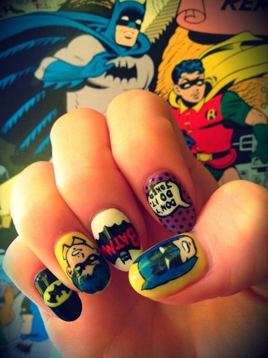 bat man nail art (26)