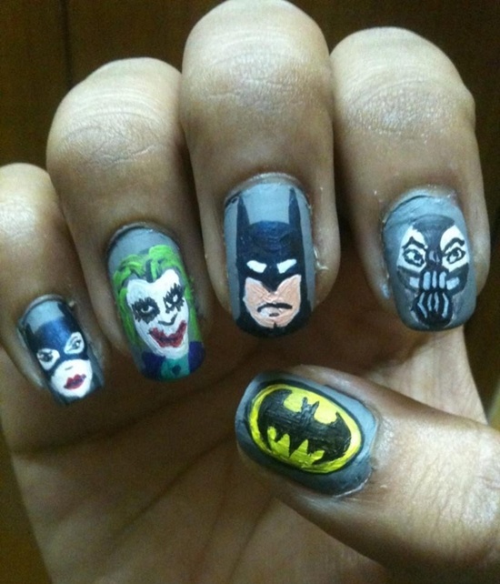 bat man nail art (29)