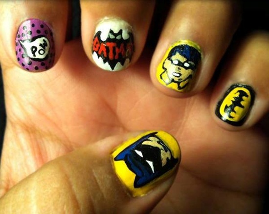bat man nail art (31)