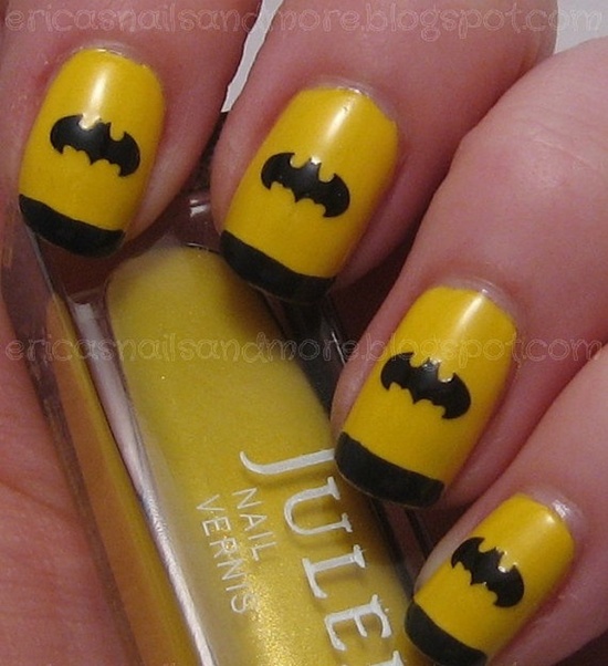 bat man nail art (4)