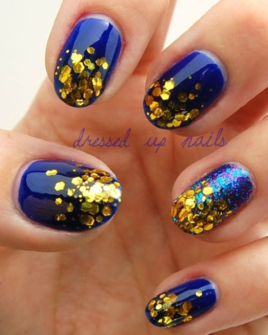 golden gliter nail art (22)