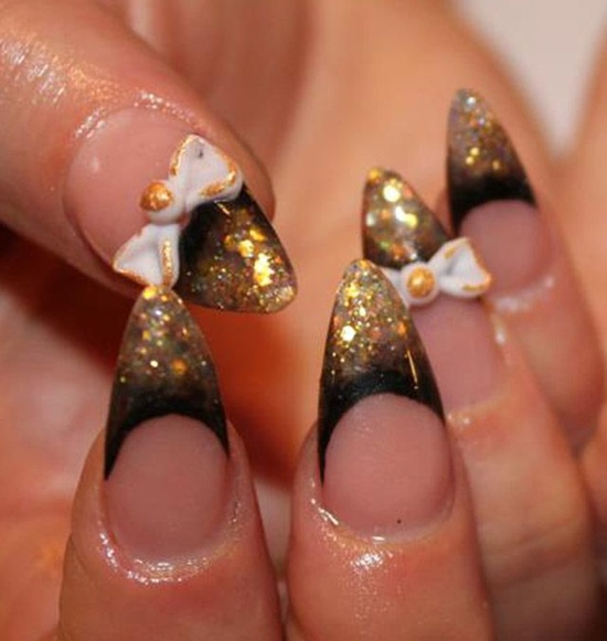 golden gliter nail art (23)