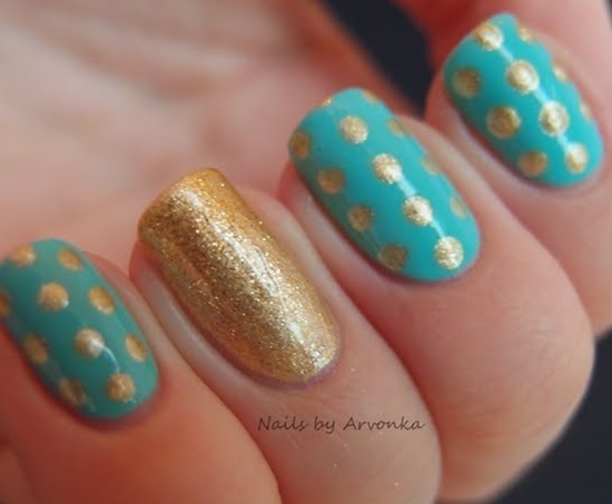 golden gliter nail art (28)