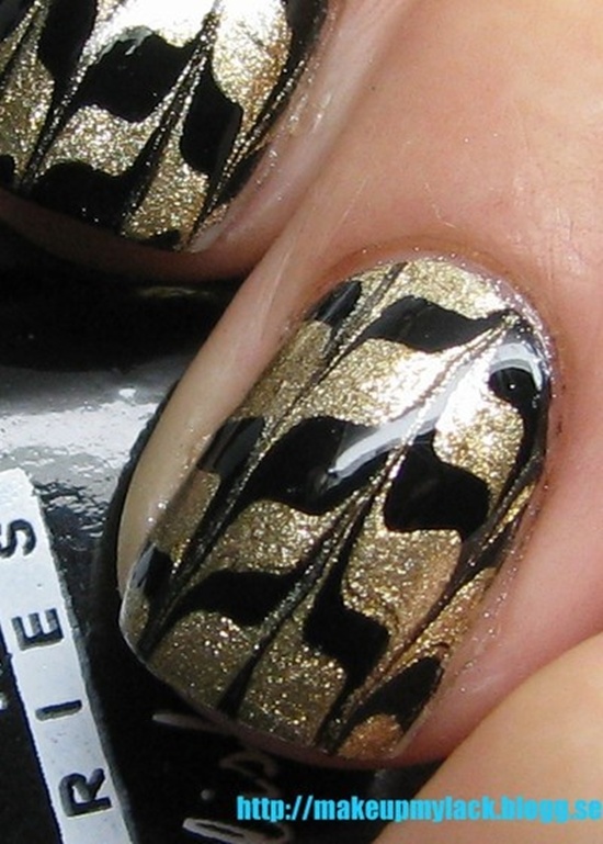 golden gliter nail art (30)