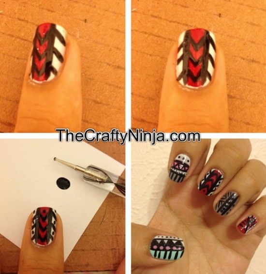 tribal nail art